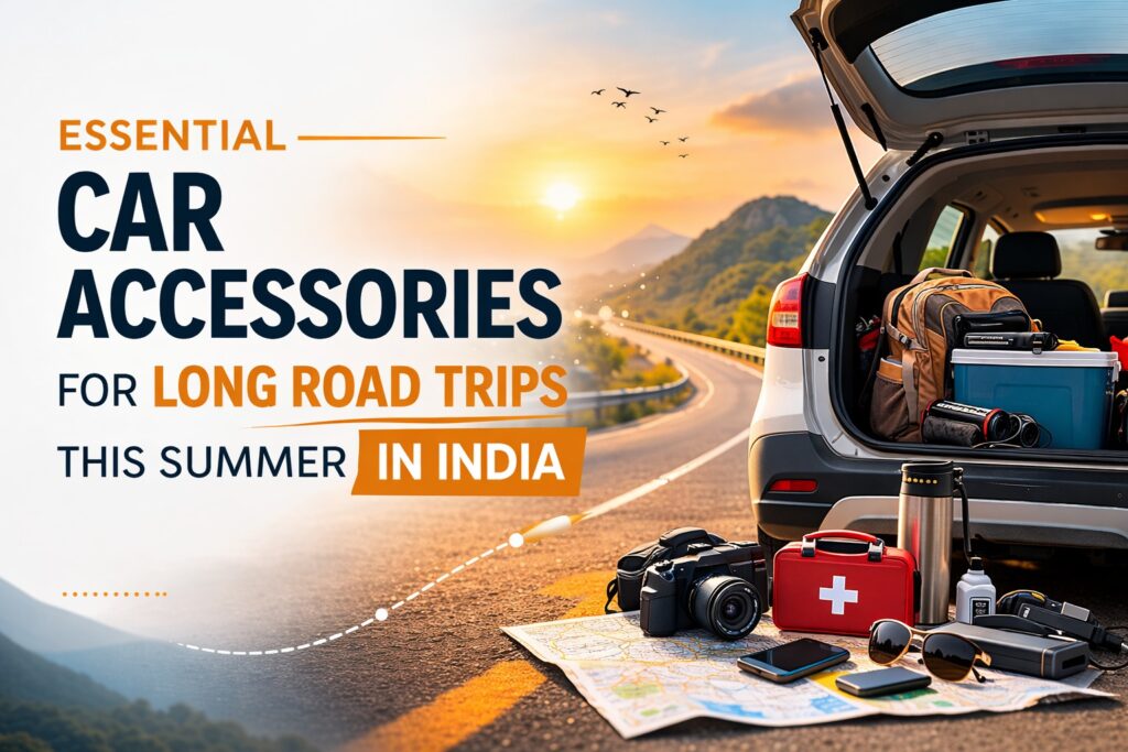 Best car accessories for long road trips in India including organizers and travel essentials